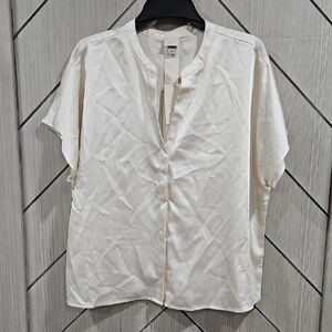A New Day Ivory Satin Blouse